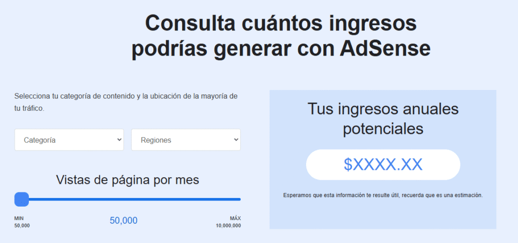 Calculadora de google adsense